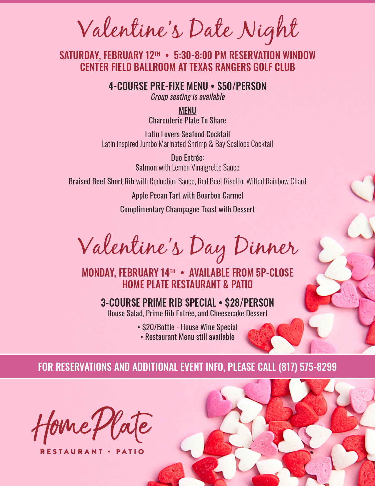 Home Plate Valentines Events Flyer 2022